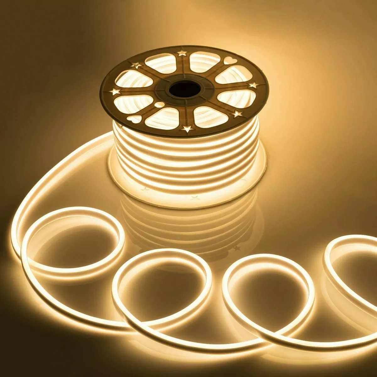 100ft 110V Warm White Flexible LED Neon Rope Light Strip for Party Garden Decor