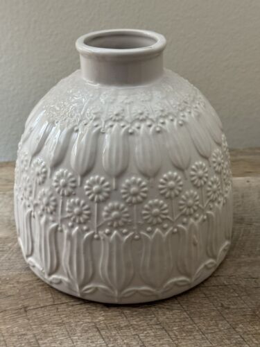 Anthropologie Vase Keramik Tulpe Blume Floral beige creme schön - Bild 3 von 12