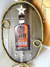 Handmade Wooden Cowboy Little Barrel American Whiskey Sign/Key Holder Star 2021