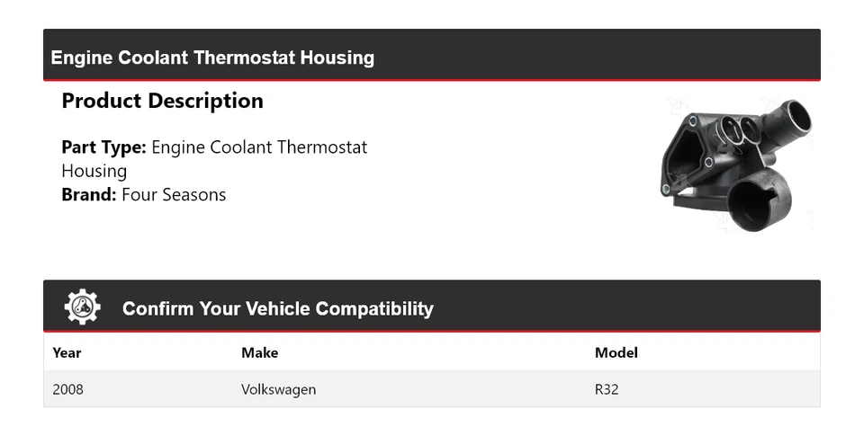 Carcasa termostato refrigerante motor Volkswagen R32 2008 4 estaciones Foto 2 de 4