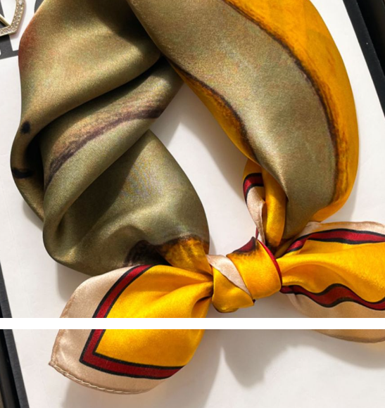 100% Mulberry Silk Square Scarf for Women 53x53cm Fashion Printed Shawl