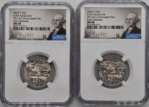 2023 P&D Edith Kanaka'ole 25c NGC MS68 American Women Quarter Early Releases