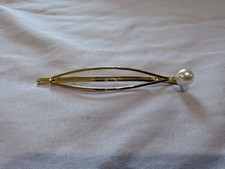 Vintage Gold Tone Hair Clip Bobby Pin Faux Pearl Accent Elegant  Stylish