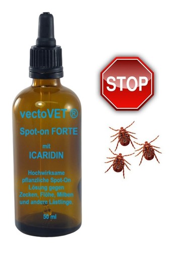 50 ml vectoVET spot-on forte Hund gegen Zecken mit ICARIDIN+Margosa HOCHWIRKSAM