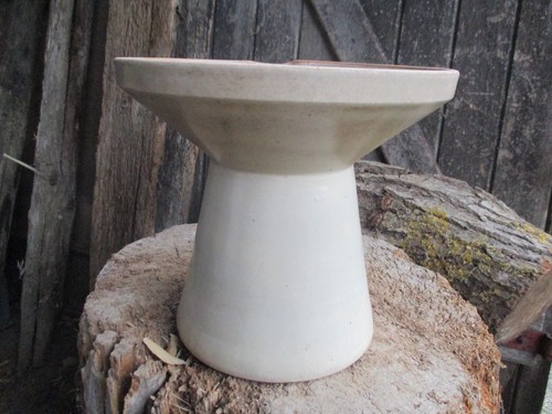 POT EN TERRE CUITE VERNISSE JATTE A CREME A LAIT ANCIEN ART-POPULAIRE - Photo 10/18