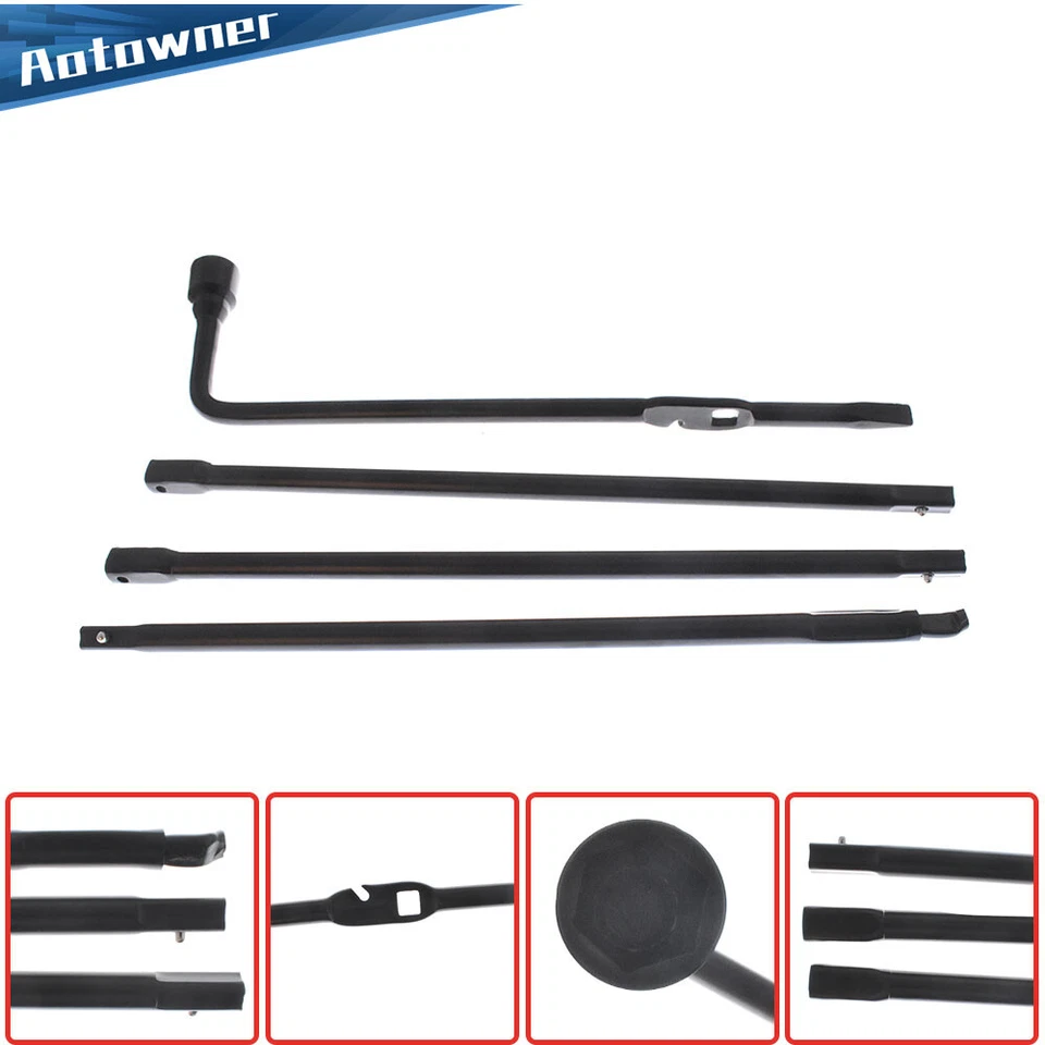 Kit de ferramentas chave de pneu sobressalente e macaco adequado para caminhonete Chevy GMC Cadillac - Imagem 3 de 4
