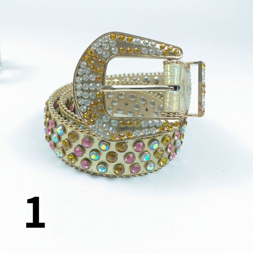 Women Rhinestones Waist Belt Club Bling Rivet Cowgirl Club Skinny Fashion - Picture 4 of 19