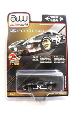Auto World 1/64 1966 Ford GT40 #2 Black CP7922 Diecast Car NEW IN PACKAGE