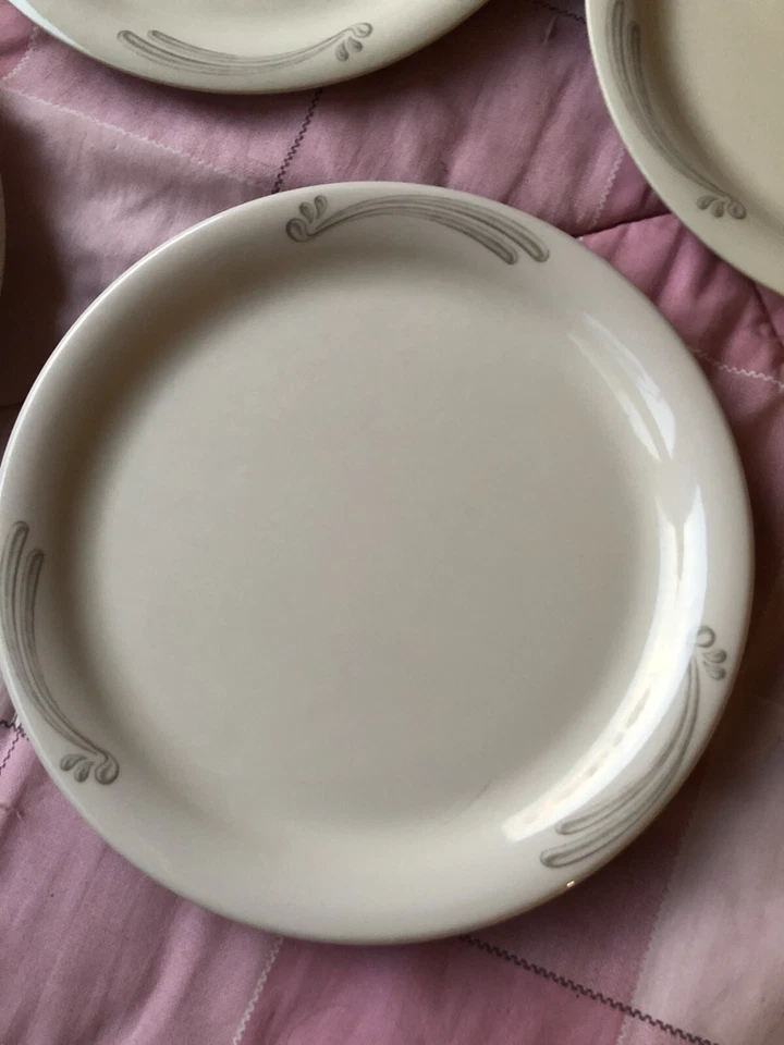 5 platos de cena de melamina Carlisle Durus 9", blanco y gris N43005 Foto 2 de 4