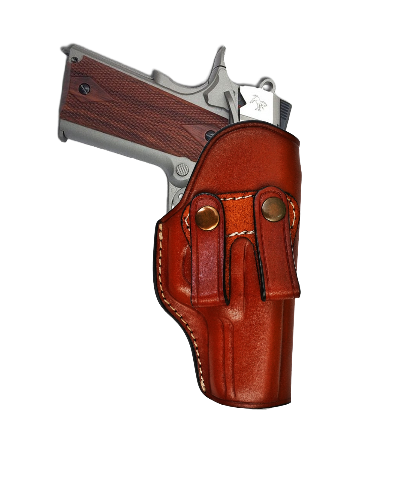 IWB Leather Gun Holster Fits Glock 17, 19, 21, 23, 26, 27, 29, 30, 42, 43, 43x