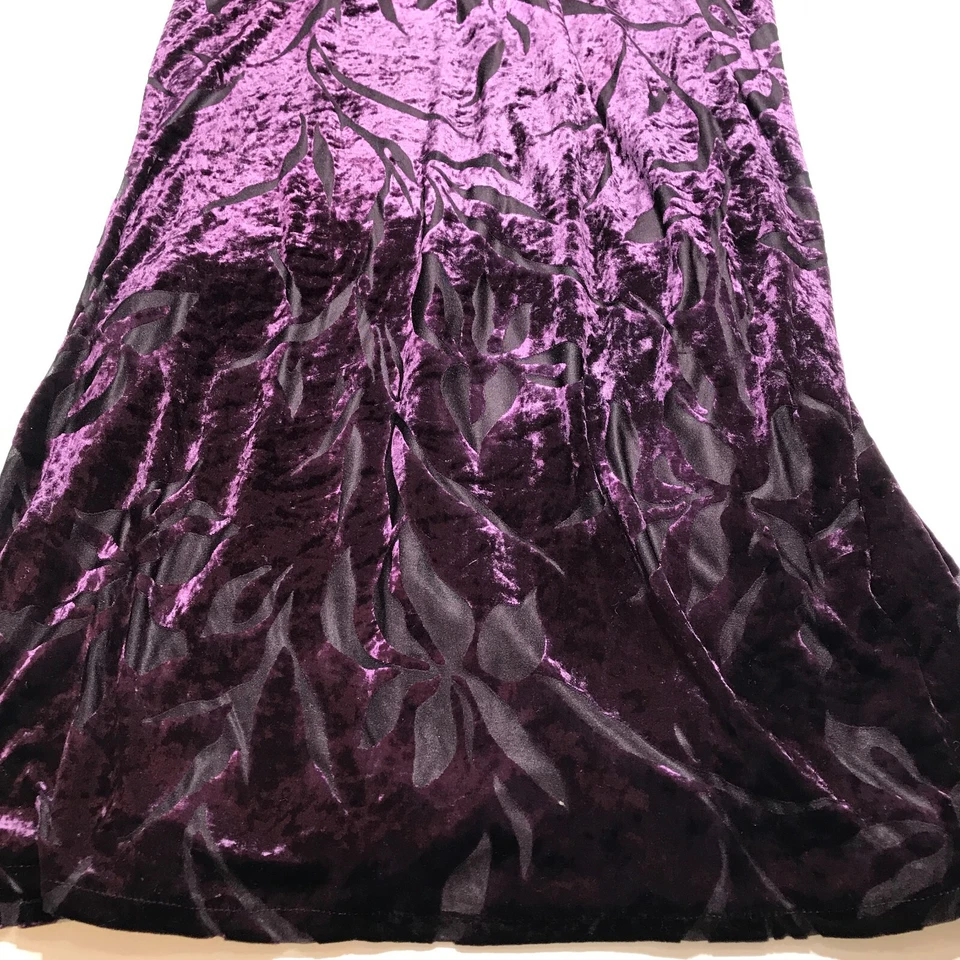 Vestido Largo Rhapsody LTD Para Mujer Talla 14 Ocasión Formal Burnout Púrpura Terciopelo Foto 4 de 4