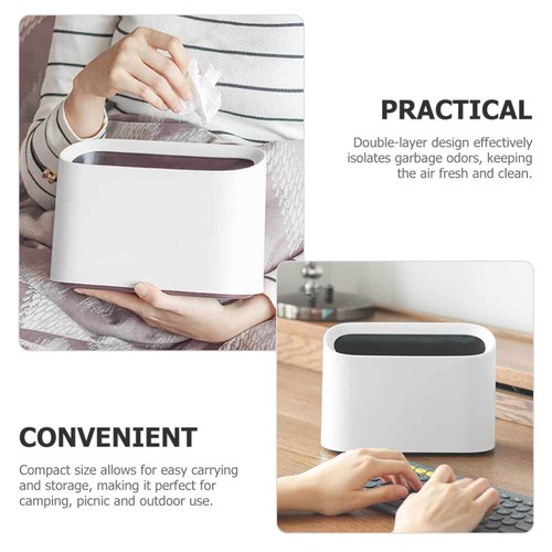 Sleek Small Trash Can Tabletop Waste Bucket Household Small Waste Paper - Picture 3 of 12