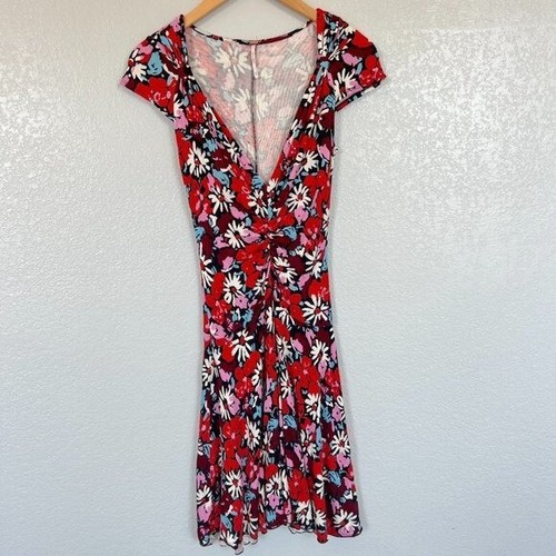 Free People Key To Your Heart Mini Rippstrick V-Ausschnitt Blumen Kleid X-Small - Bild 12 von 12