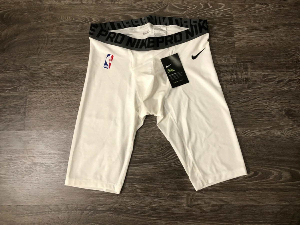 Nike Dri-FIT NBA Logo Basketball Pro Compression Shorts White 3XL