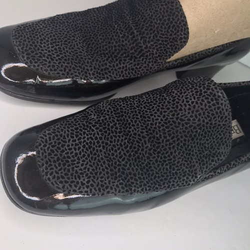 Mocassino donna Brunella nero vernice, camoscio blu taglia 40 1/2 Made in Italy - Foto 11 di 12