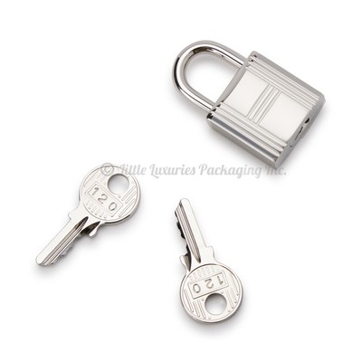 NEW Authentic Hermes Palladium Cadenas Lock Padlock & 2 Keys Set w