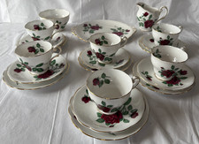 A Royal Standard "Red Velvet" bone china 21 piece Tea Set