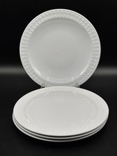Vintage Corning Centura Salad Dessert Plates White Tulip Rim 8โ USA Made Set - 4