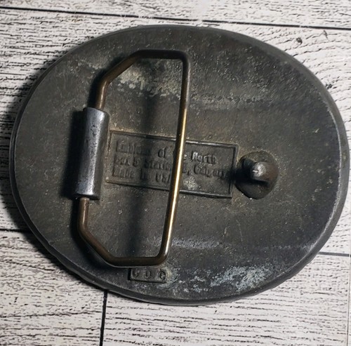 Vintage Alaska Belt Buckle Emblems of the North Brand MOOSE Pewter Made in USA - Picture 4 of 6