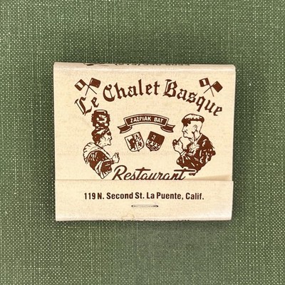 Le Chalet Basque La Puente California Rare Vintage Matchbook Matches Unstruck