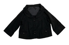 Women's Blazer Jacket Medium Black Button Up Dressy Casual