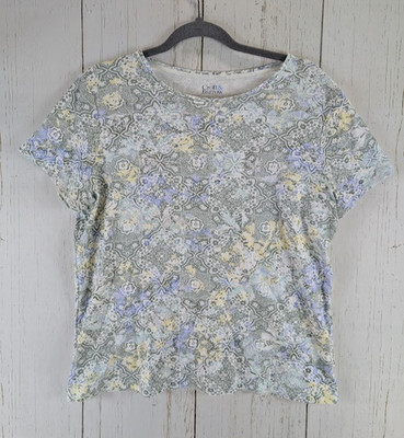 Croft Barrow Size Large The Classic Tee Multicolor Mandala Pattern Short Sleeve