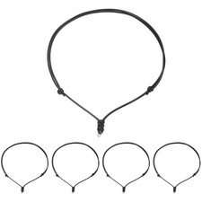 5pcs Adjustable Necklace Cords 2MM Thick 18-30" Handmade Ropes Black