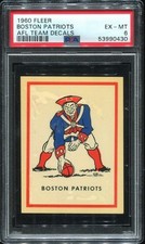 1960 Fleer AFL Team Decals Boston Patriots PSA 6