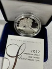 2017 W U.S. Mint Silver Proof American Eagle With COA MINT BOX
