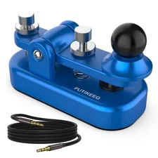 Mini Morse Radio Key CW HAM Send Telegram Double Paddle Morse Code Key with A...
