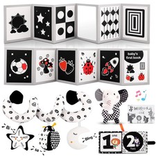 High Contrast Baby Toys for Newborn, Black and White Baby Sensory Toys for 0-...