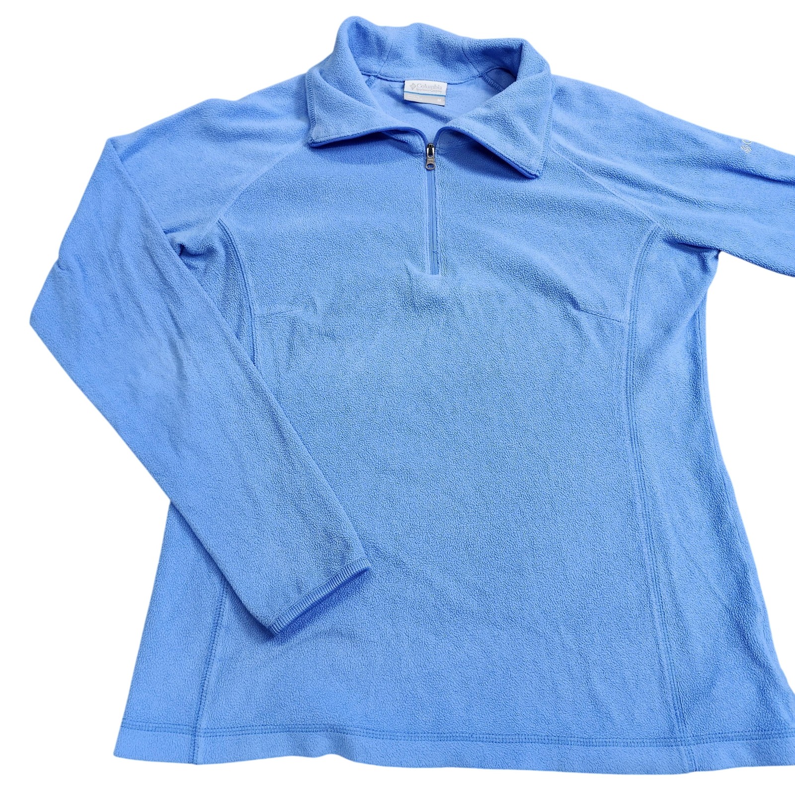 Columbia Sweater Womens Medium Blue Fleece 1/4 Zip Collared Pullover Top