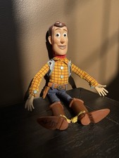 Disney Pixar Toy Story Woody Pull String Talking Doll 16" No Hat Works Andy Boot