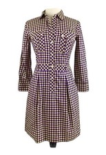 Theory Lidiya Shirt Dress Womens 4 Plaid Pockets Button Down Preppy Cottage 