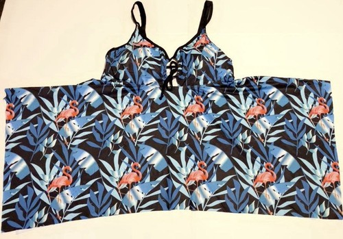 Tankini Swimsuit Floral Bathing Suit Top Athletic Shorts 2 Piece Swimwear XL - Picture 2 of 11