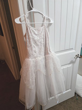 Snowflake Fairy White Sparkle Dance Or Figure Skating Costume Size MA