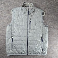 Vineyard Vines Girls Puffer Vest Size Large 16 Grey Blue Full Zip Youth