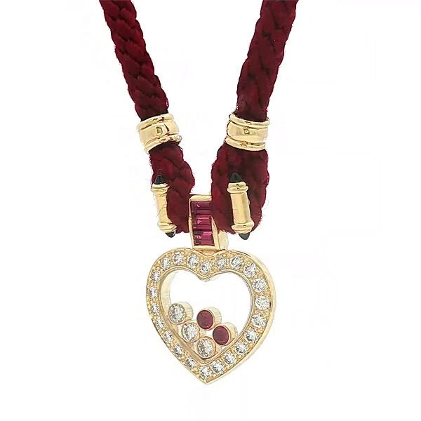Chopard Happy Diamond Necklace Diamond Ruby K18YG P0044558 - Image 4 of 4