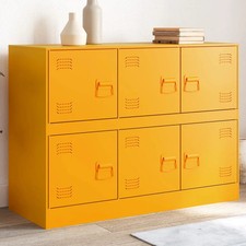 Industrial Steel Sideboard Cabinet Unit With 6 Storage Compartments Home Units