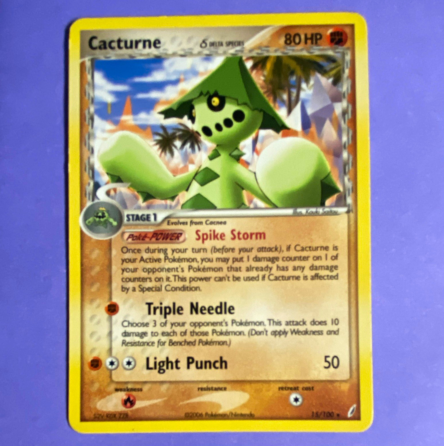 Pokémon TCG Cacturne EX Sandstorm 2003 Reverse Holo Rare 15/100 HP80 English