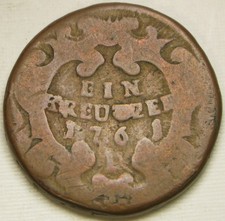 AUSTRIA 1 Kreuzer 1761 P - Copper - Maria Theresa - F/VF - 728 *