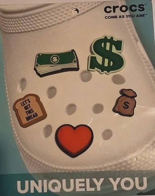 Crocs Charms Jibbitz 5 Pack (Let's Get This Bread AKA Money) 100% AUTHENTIC