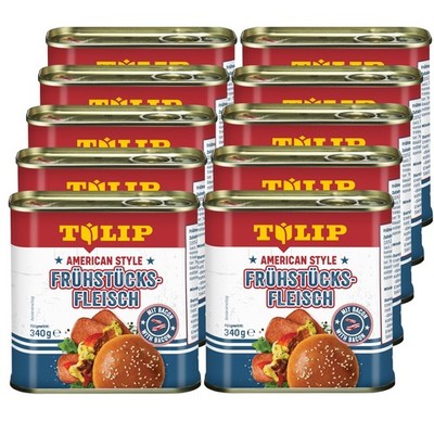 TULIP 10x Frühstücksfleisch 340g American Style Original Dosenfleisch Konserve
