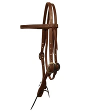 AJ Tack Oiled Harness Leather Browband Headstall