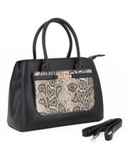 NARDINI-Borsa donna due manici tasca frontale pitonata tracolla removibile