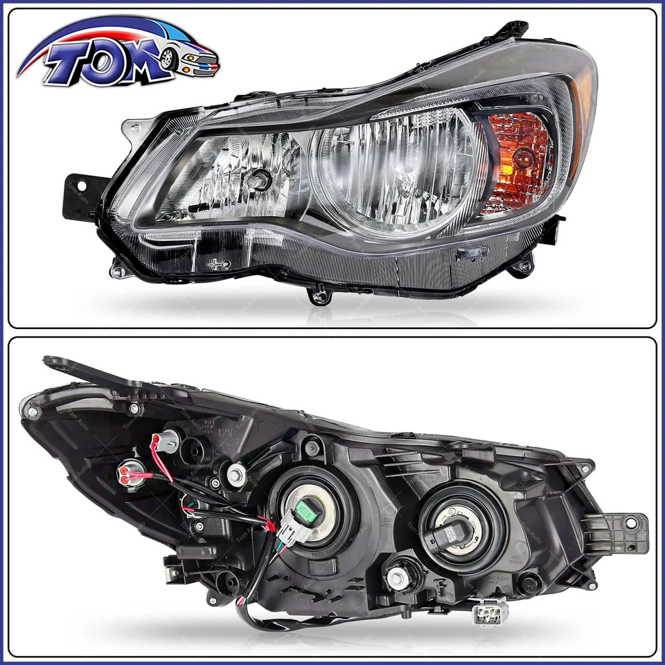 Pair Halogen Headlight Lamp Assembly Black Housing For Subaru Crosstrek Impreza Foto 3 de 4