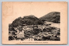 Vintage Horta Faial Azores Postcard Trecho da Cidade 1920 Posted New York