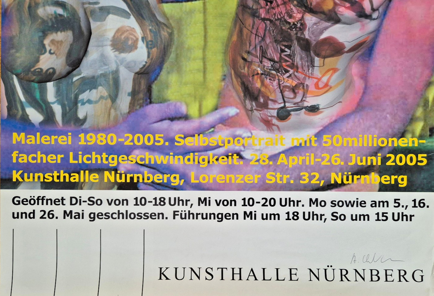 🟦 Albert Oehlen - Affiche originale signée à la main - Kunsthalle Nuremberg... image 5