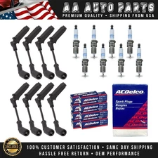 8mm 45° Wireset + 8 AcDelco Spark Plug 41-110 for Silverado 1500 Yukon 9748RR