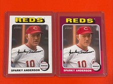 2024 Topps Heritage Sparky Anderson White Border & Base 2 Card Lot Reds #111